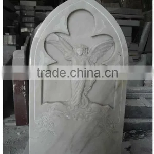 Granite Headstone With Angel Carving thumbnail-1