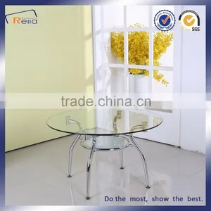 CLEAR GLASS CHROME BASE RESTAURANT WHOLESALE DINING TABLE thumbnail-1