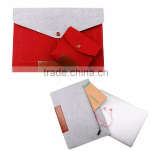 2016 New Hot Selling Wool Felt+ PU Laptop Sleeve Bags With Mouse Bag for Apple Macbook Air Pro , Pro Retina 11" 13.3" 15.4" thumbnail-6