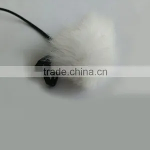 Fuzzy Shower Cap Style Lav Windscreens for Lapel Microphone w White Black Grey thumbnail-2