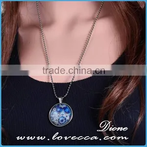 Christmas Cabochon Glass Pendant Necklace Jewelry Gift thumbnail-5