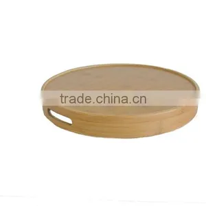 DT027/Round Bamboo Serving Tray/Bamboo Tray For Tableware Kitchenware thumbnail-3