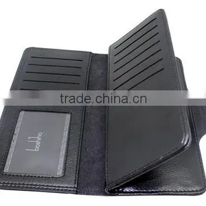 Unisex Multi Card Holder Long Wallet Soft Leather With Clasp Button thumbnail-3