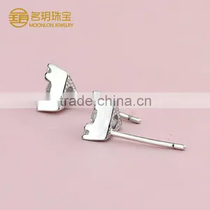 Fashion Geometric Figure Sterling Silver Gemstone Stud Earrings for Stylish Women thumbnail-6