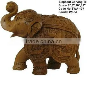 Wooden Sculpture Animal Elephant Sculpture thumbnail-1