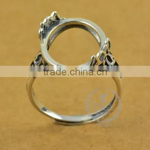 14*18mm 925 Sterling Silver Antiqued Silver Vintage Style Oval Bezel Ring Base Blank Supplies DIY Findings 1223075 thumbnail-3