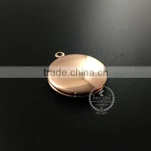 20MM Rose Gold Plated Brass Round Photo Locket Vintage Style Fold Photo Locket Pendant Charm1110024 thumbnail-1