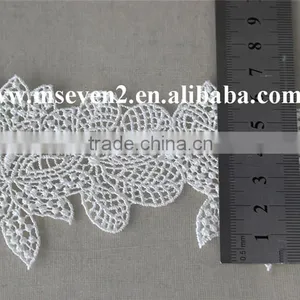 Reasonable Price Polyester Net Lace Trim ,rhinestone Lace Trim in White Non- Elastic Lace Trim for Clothing Making thumbnail-5