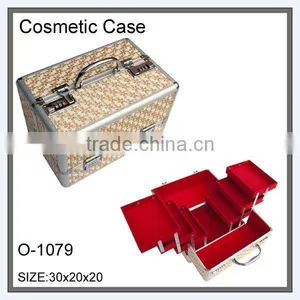 2 Keys MDF Aluminum Makeup Artist Cosmetic Train Case Box Kit thumbnail-1