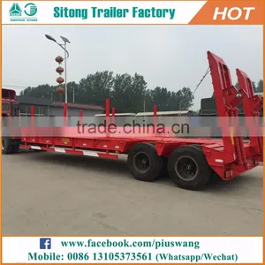 Tri-Axle Lowboy Trailer Specs Carrying Crane/Excavator/Tractor Lowbed Trailer For Sale thumbnail-4