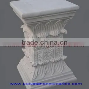 BEAUTIFUL ZIARAT WHITE MARBLE PEDESTALS thumbnail-3