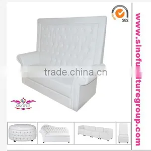 Made From SinoFur Best Sale Loveseat White Wedding Sofa Furniture thumbnail-1