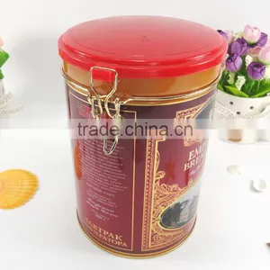 Custom Printed Metal Round Shape Tea Coffee Storage Tin Canister thumbnail-2