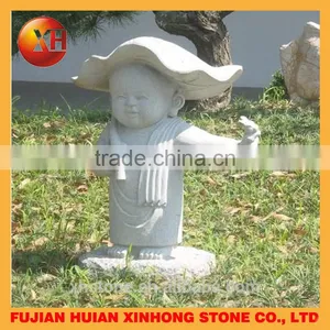 Cute Thinking Little Granite Monk Statue Home Deco Table Decoration thumbnail-3