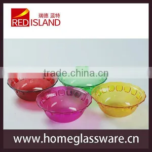 4" to 9" Colored Spray Pattern Glass Dessert Dishes thumbnail-1