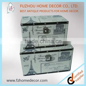 Eiffel Tower Design Set 2 Linen Printing Storage Box thumbnail-1
