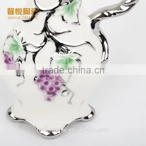 Stock Golden Ceramic Plate/bulk Ceramic Vase Grape Design thumbnail-3