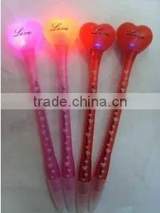 Heart Shaped Cheap Plastic Shining Ballpen thumbnail-1