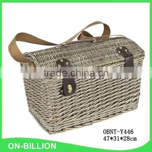 Hot Sale Large Fashion Classic Wicker Picnic Basket With Plates thumbnail-2