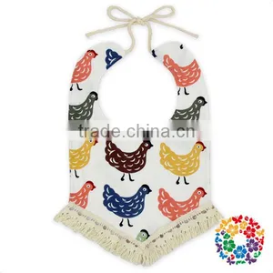 100% Cotton Baby Dribble Bibs Strape Adjustable Tassel Fringe Cotton Bibs thumbnail-1
