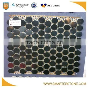 Hainan Water Jet Basalt Mosaic Tile Penny Round Shape thumbnail-1