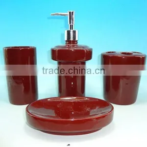 Newest Purple Ceramic Bathroom Accessories Set thumbnail-1