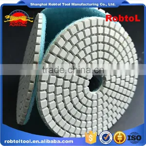 3" 100# Diamond Polishing Pads Hook and Loop Flexible Marble Granite Concrete Stone Wet Dry Grinding Floor Disc thumbnail-1