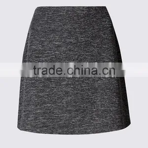 Wholesale Custom Made in China Women Fashion Textured A-Line Tight Mini Skirt With Wool thumbnail-4
