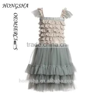 Blush Pink Ballroom Lace Tulle Dress Removable Overskirt Baby Girl Wedding Bridemaid Dress HSD7835 thumbnail-2