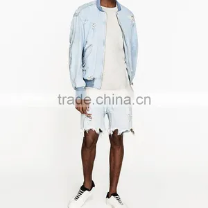 New Arrival Bermuda Shorts Men Broken Hole Distressed Raw Edges Jeans Shorts thumbnail-2