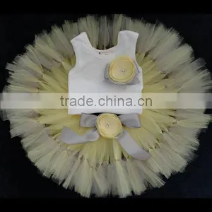Baby Girls Pettiskirt Set Dress With Top Girls Fluffy Tulle Chiffon Fairy Pettiskirt Sets thumbnail-2