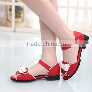 Zm50133b Summer Fashion pu Leather Sandal Girls New Design Kids Shoe With Bowknot thumbnail-1
