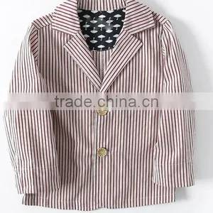 2017 New Latest Design High Quality Factory Price Flax Striped Boy Suit thumbnail-1
