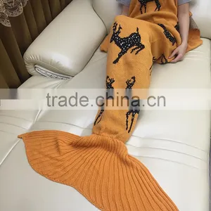 YIYU 2017 Ugly Christmas Kids and Adults Knitted Mermaid Tail Blankets thumbnail-2