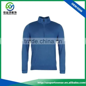 Top Quality Blue Color Men Knitwear , OEM Custom Brand Golf Knit Hoody thumbnail-1