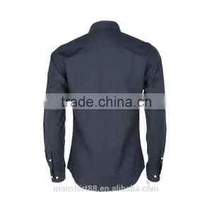 2017 New Fashion 100% Cotton Regular Collar Long Sleeve Causal Men Shirt thumbnail-2