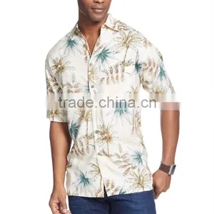 Hawaii Palm Leaf Print Ashional Holiday Short Leeve Shirts thumbnail-1