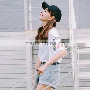 Cartoon Printing Horn Sleeves t Shirt for Women thumbnail-3