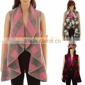 Plaid Waterfall Vest thumbnail-1