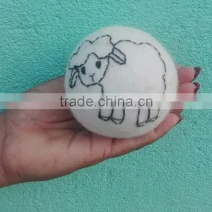 100% Organic Felt Dryer Balls/100% Handmade Natural Felt Dryer Ball thumbnail-3