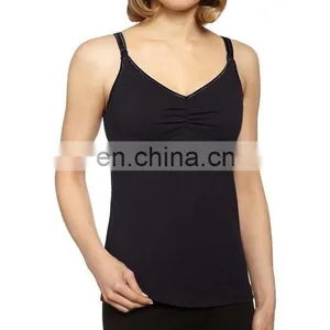 Black Nursing Bra Tank Comfy Breastfeeding Pregnancy Vest thumbnail-2