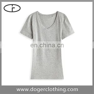 Ladies Slim Fit Vneck Tshirts Wholesale Factory thumbnail-1