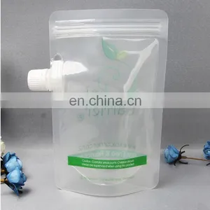 Transparent 300ml Zipper Bag Stand up Reusable Juice Drink Spout Pouch for Food Packaging Bag thumbnail-2