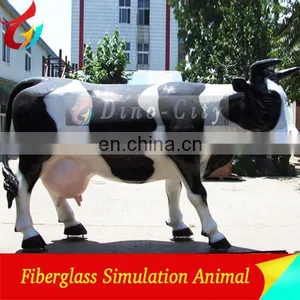Attractive Outdoor Playground Fiberglass Cows Statue thumbnail-6