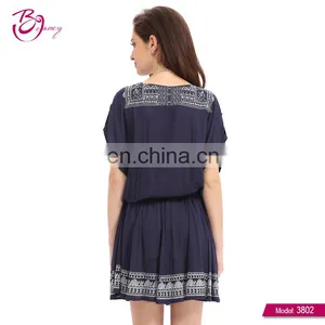 New Model Eco-Friendly 100% Viscose Cotton Floral Dress For Ladies thumbnail-3