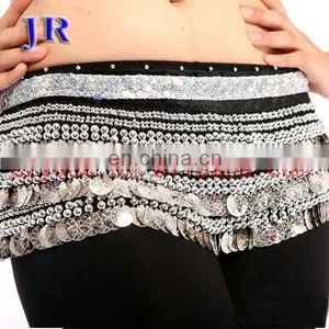 Wholesale 248 and 338 Coins High Velvet Silver Coin Belly Dance Hip Belt Y-2007# thumbnail-2