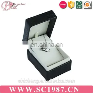 Custom Leather Jewelry Ring Box With Velvet Insert thumbnail-1