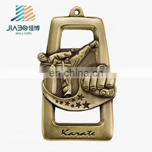 Engraved Custom Metal Antique Color Award Medals Taekwondo thumbnail-3