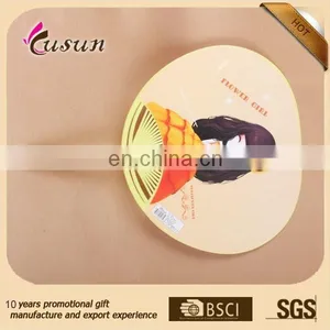 New Design Customized Best Sell Custom Plastic Handle Paper Fan thumbnail-1