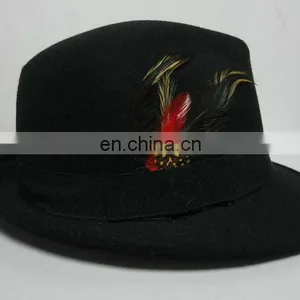 Fashion Wool Felt Fedora Hat With Plume, Wool Felt Hat, Wool Hat thumbnail-1